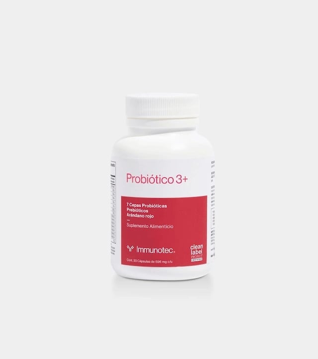 Frasco de Probiótico 3+ con arándano rojo por Immunotec, 30 cápsulas